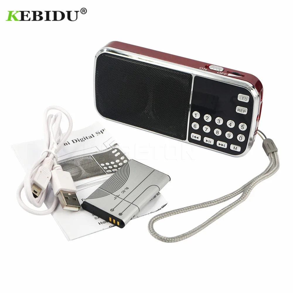 Kebidu портативный L-088 Micro SD TF fm-радио HIFI мини-динамик MP3 музыкальный плеер двойной