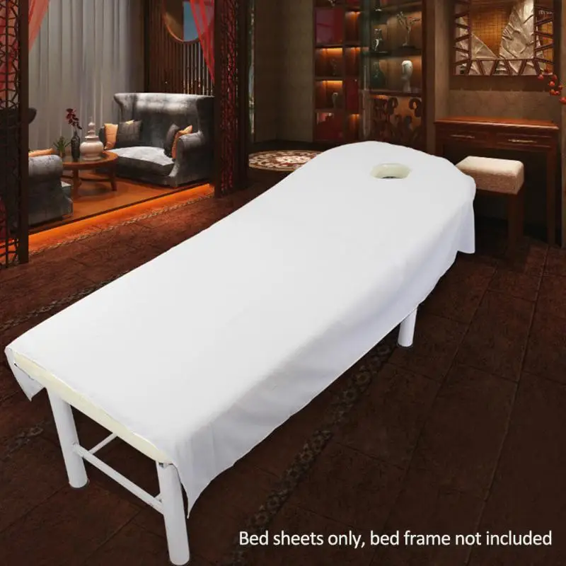 

New Professional Cosmetic Salon Ded Sheets SPA Massage Treatment Ded Table Cover Sheets with hole 9 Colors to Choose #0920