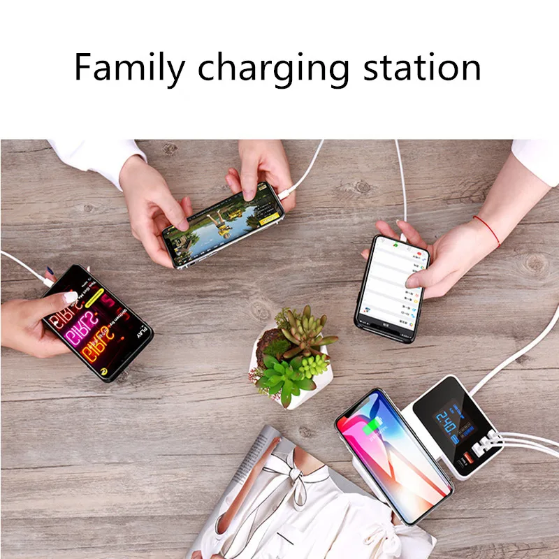 Быстрая зарядка 3 0 Смарт USB Type C зарядная станция светодиодный дисплей телефон