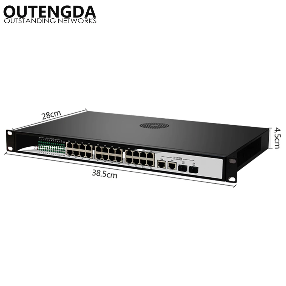 Коммутатор POE Стандартный 24/10/100 Мбит/с 802.3AF/at 2*1000 UPlink и 2 гигабитных SFP для ip камеры
