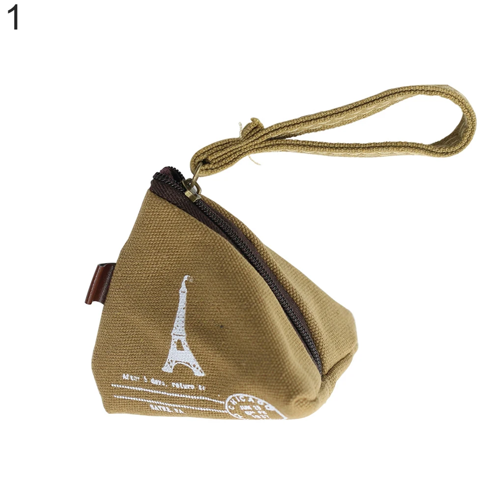 Холщовые мини треугольные кошельки унисекс для монет кошелек клатч сумки денег с