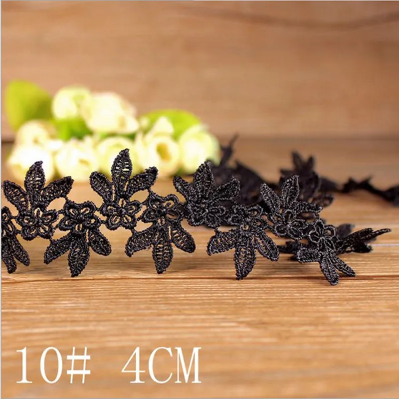 3 м черный кружевной отделкой лента для аппликации из полиэстера костюм домашний