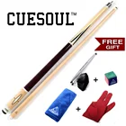 CUESOUL Бесплатная доставка, 21 унция, кия для бассейна, с бесплатным подарком! Бесплатный кий рушник + перчатки для игры в бильярд + меловая ручка + Бильярдный Мел + устройство защиты кия