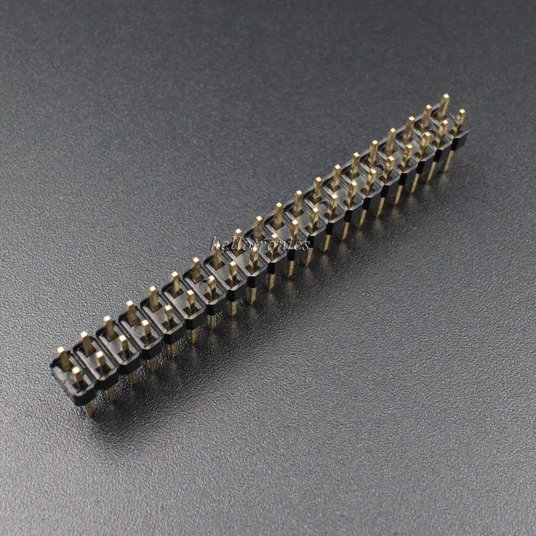 Hellotronics 50 шт./лот 2x20 штырьковые мужские заголовки для Raspberry Pi A + B 2 3 4 Zero 0 1 ''Длина