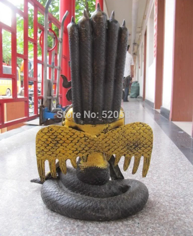 23 &quotтибетская бронзовая позолоченная морская змея Нага канья Кван-Инь богиня