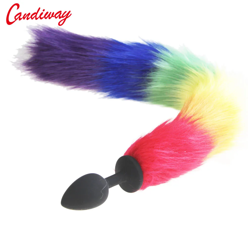 rainbow Fox Tail LGBT Cat TAILS Butt Anal Plug Sex Toy COUPLES Doggy BULLET buttplug G SPOT LOVER Products SEX GAME | Красота и