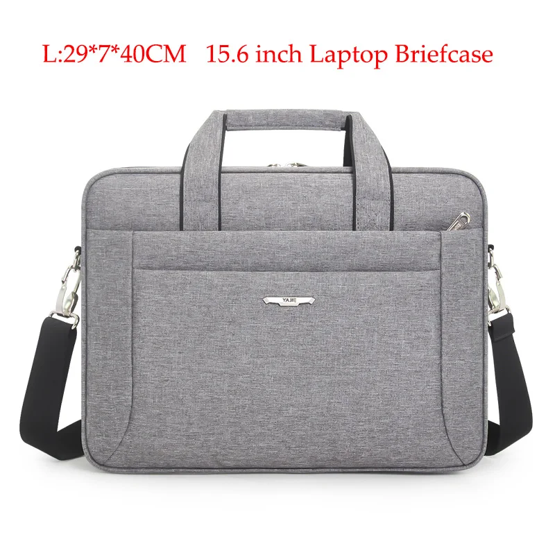 Gray-L size Брендовый мужской портфель 15,6 дюймов для ноутбука, сумка для бизнеса, мужская сумка, повседневная мужская офисная сумка, деловые сумки для компьютера - Цвет: Gray-L size