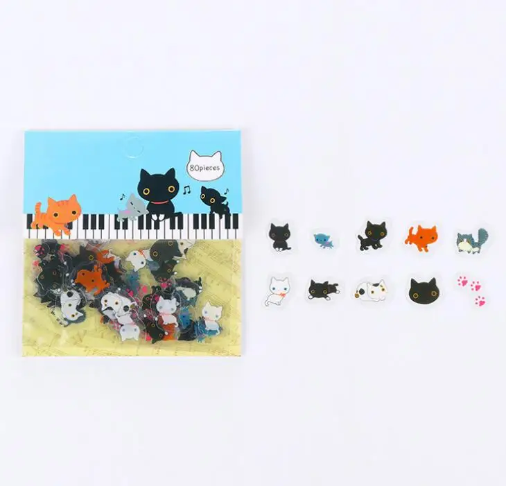 80 шт./лот DIY милые Kawaii прозрачные ПВХ наклейки s Прекрасный стикер пакет для украшения дома студенческая школа скрапбук фото Декор - Цвет: NO.1