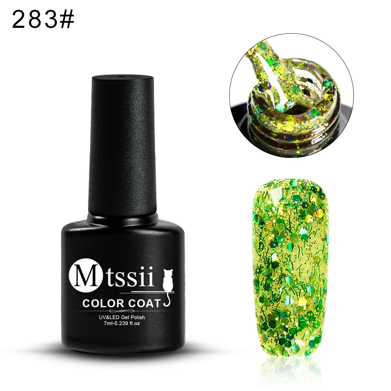 Mtssii 7ML Diamond Glitter Nail Stuff Gel Polish Manicure Shiny Sequins UV Soak Off Varnish Lacquer Poly Tool | Красота и здоровье