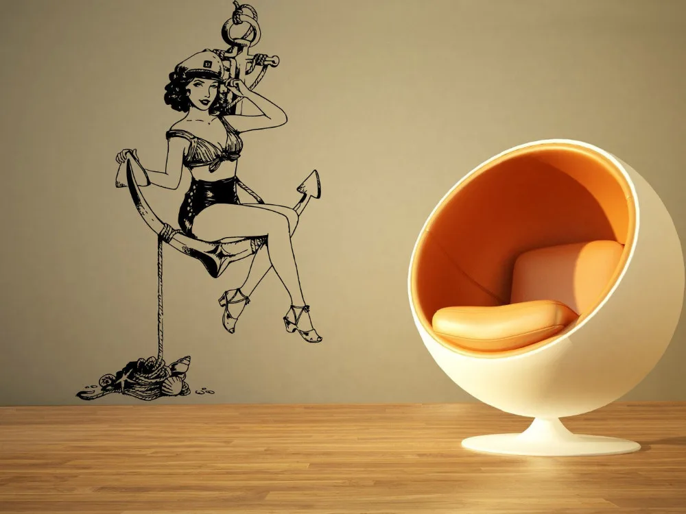 Военно-морской флот военно-морской девушка пикантные наклейки татуировки стены