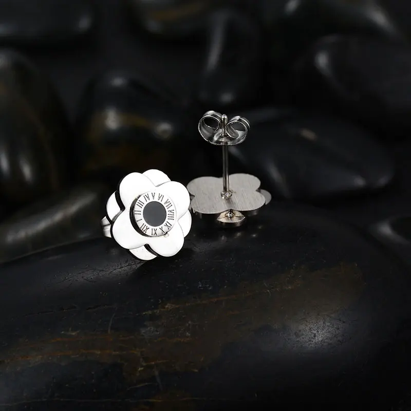 Женские серьги гвоздики ELSEMODE в римском стиле с золотым стальным корпусом