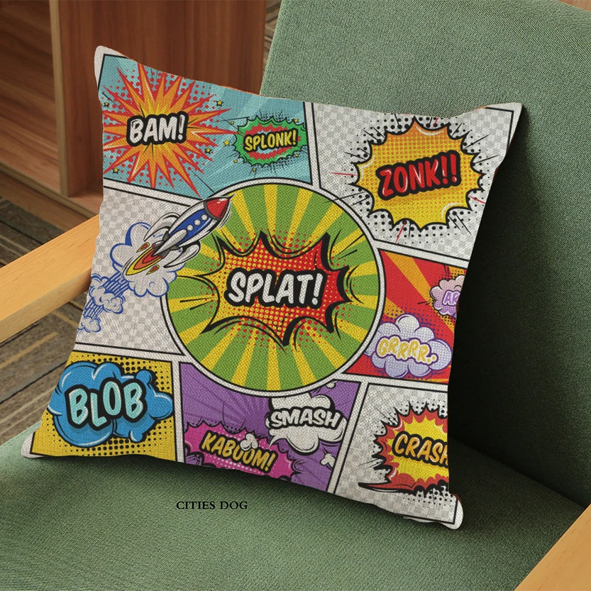 Мультяшный персонаж поп художественная Подушка Наволочка льняная иллюстрация