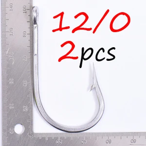 Size 12I0 2PCS 2 шт. для морской рыбы крюк Большой Размеры Нержавеющая сталь рыболовный крючок 8/0 10/0 12/0 - Цвет: Size 12I0 2PCS