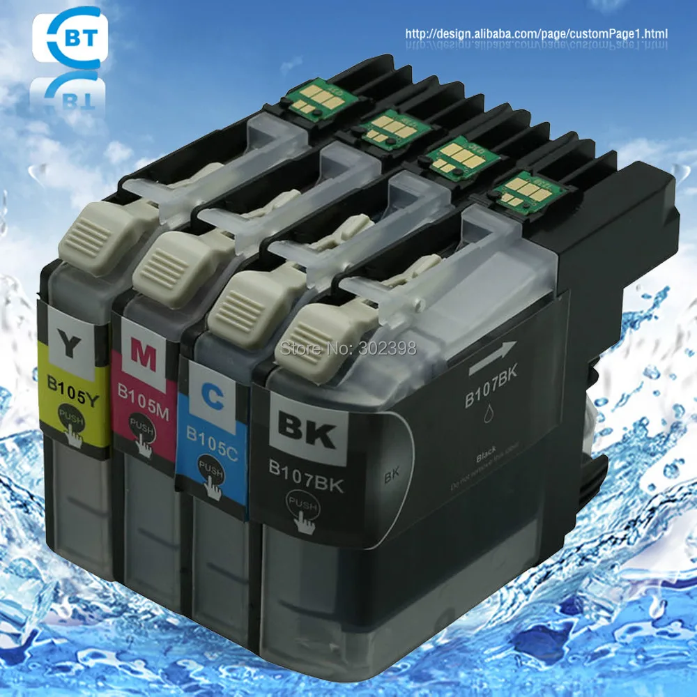 4 шт. совместимый картридж brother LC107bk /LC105 для фотографий/J4410DW/J4510DW/J4610DW/J4710DW/J6520DW