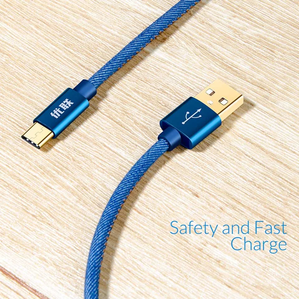Unnlink USB C 3 1 Type кабель 2.4A Быстрая зарядка и передача данных Жан Плетеный для Xiaomi Mi6
