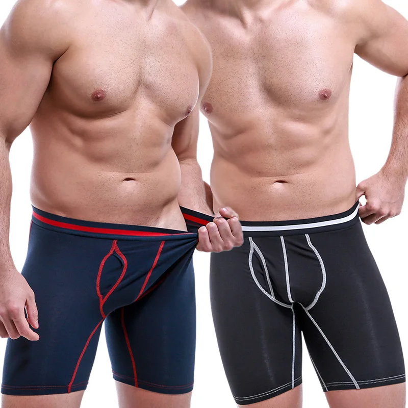 Новые удобные трусики 95% хлопок удлиненное Мужское нижнее белье чистый длина