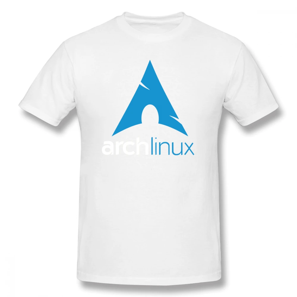 White Linux футболка Arch Linux, Мужская футболка с буквенным принтом, базовая футболка, забавные повседневные футболки с коротким рукавом, уличная одежда - Цвет: White