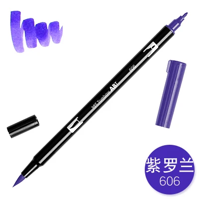 606 1 шт., TOMBOW, AB-T, Япония, 96 цветов, художественная кисть, ручка с двумя головками, маркер, профессиональный водный маркер, ручка для рисования, Kawaii, канцелярские принадлежности - Цвет: 606