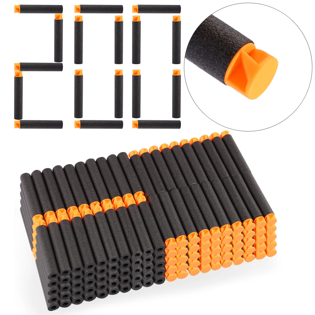 Black Заправка пуль 200 шт. Мягкая Пуля Вихрь плоская голова пены пули для Nerf N-strike элитная Серия Accustrike пены пули - Цвет: Black