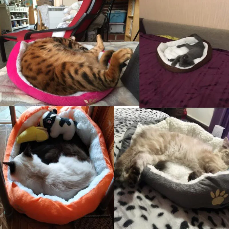 

HIPET 1PC Soft Cat Bed Sofa Cute Cotton Winter Warm Comfortable Print Chihuahua Small Medium Dogs Cats Sleeping Mat Pad