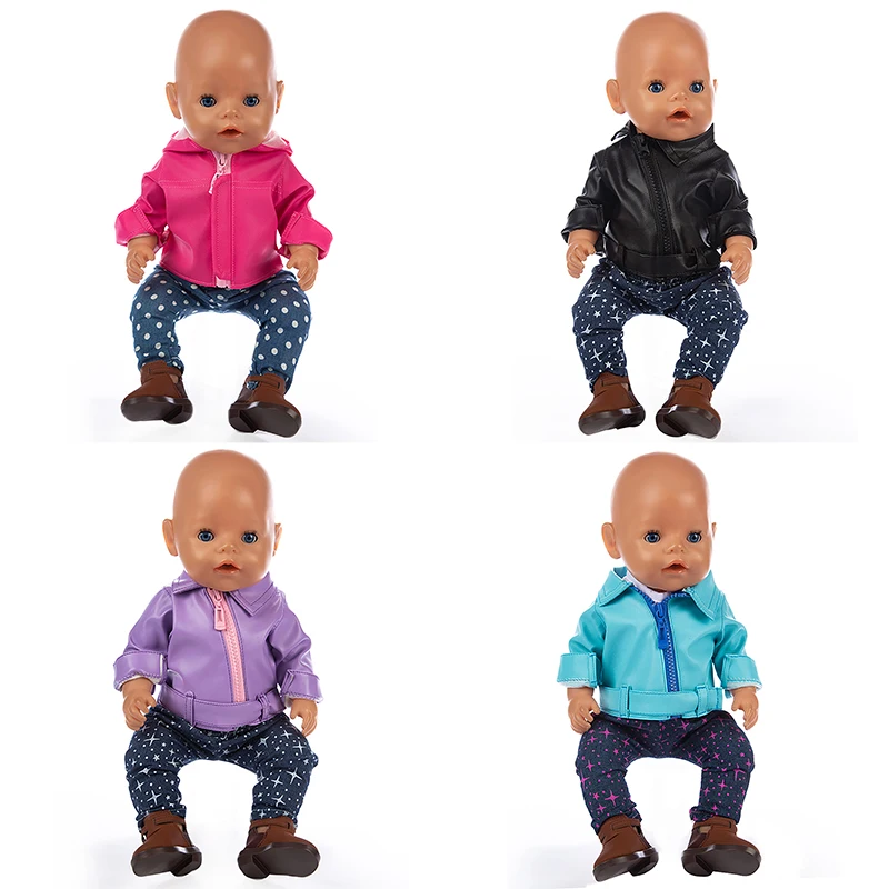 

New jacket set Doll Clothes Fit For 43cm zapf baby Doll clothes reborn Doll Accessories