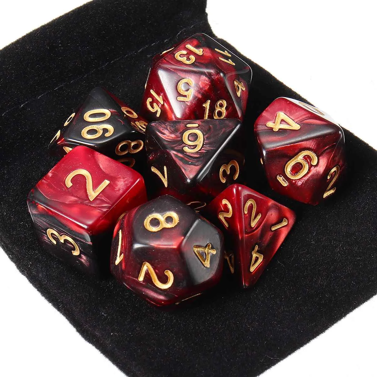 7 шт многогранные акриловые игральные кости игрушки игровые кубики реквизит для DnD TRPG RPG детей математические образовательные цифровые кости подарок с сумкой для хранения