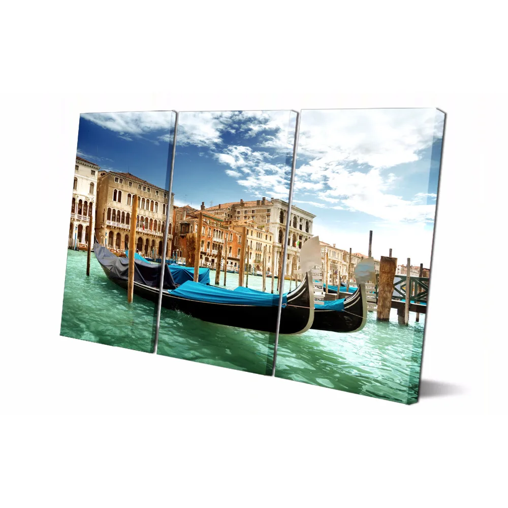 3 Панели пейзаж живопись Венеция Холст Настенная картина украшение дома гостиная
