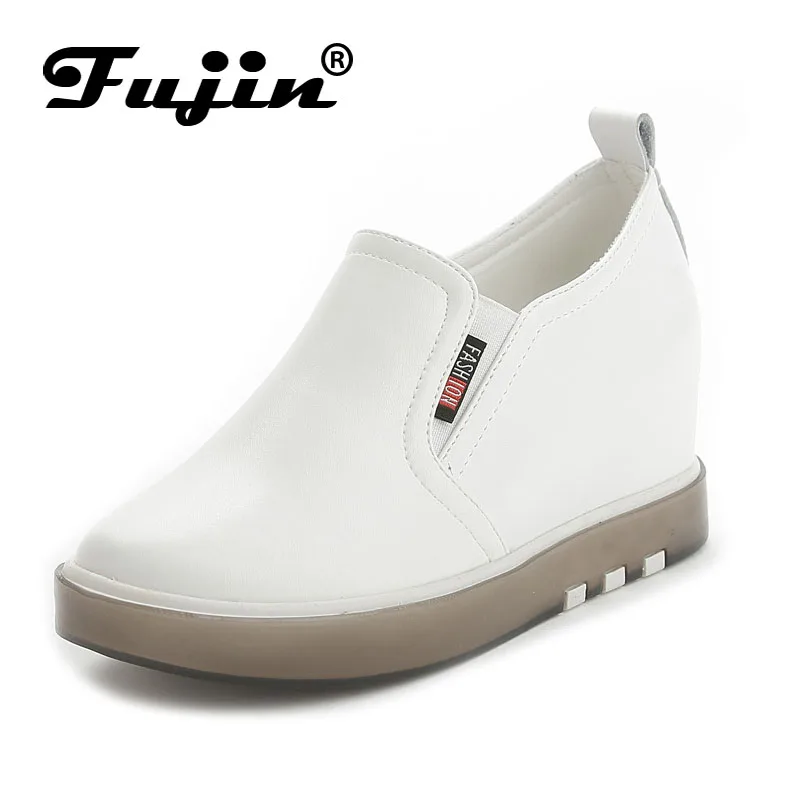 Женская обувь на танкетке Fujin повседневная платформе визуально увеличивающая