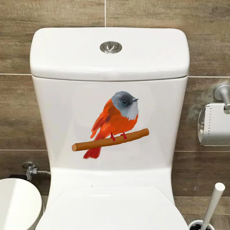 YOJA 21.2X19.4CM Lovely Bird Toilet Wall Sticker Decal Home Decoration Funny Animal T3-1230 | Дом и сад
