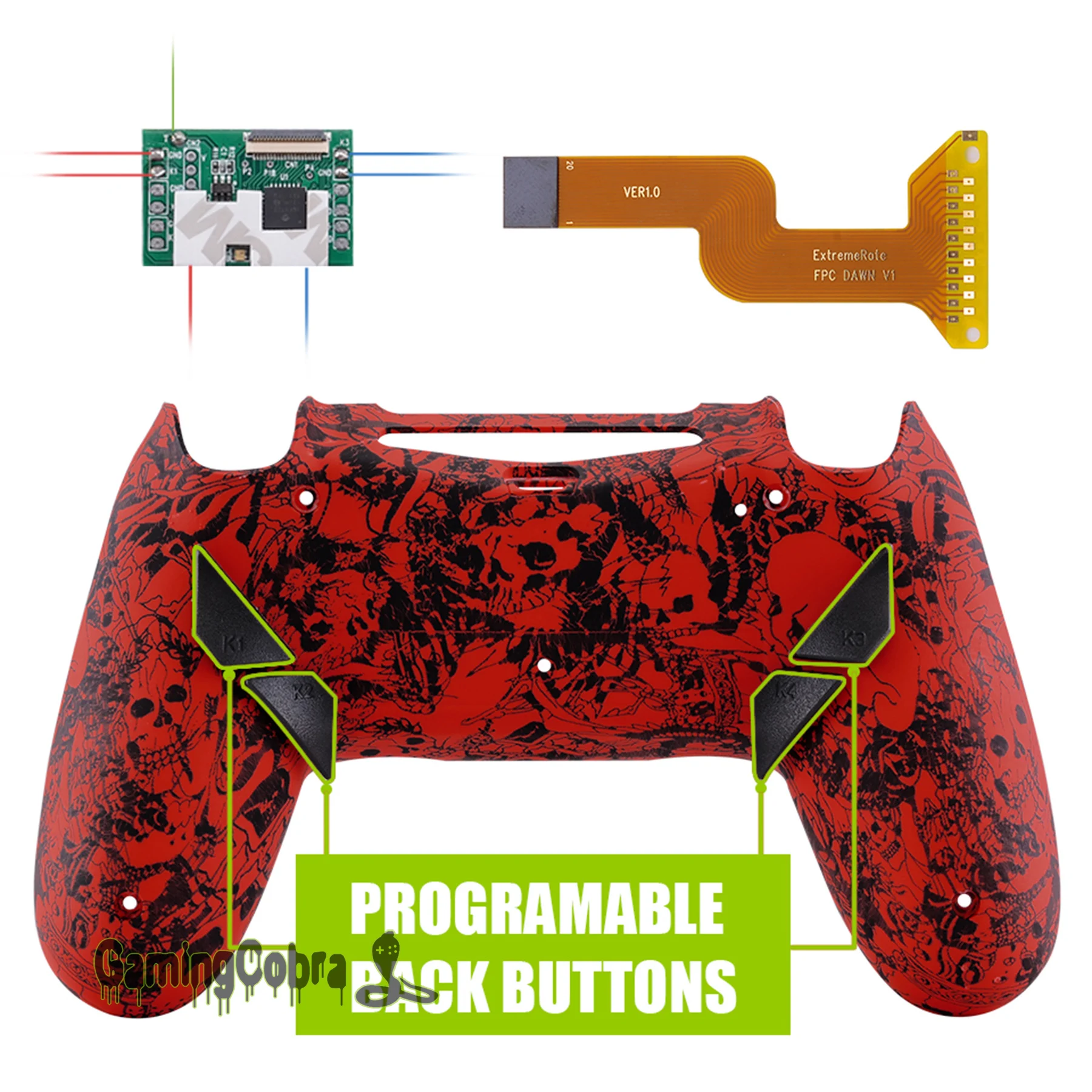 Программируемый ремап-комплект для PS4 Slim Pro с накладкой на заднюю панель и 4