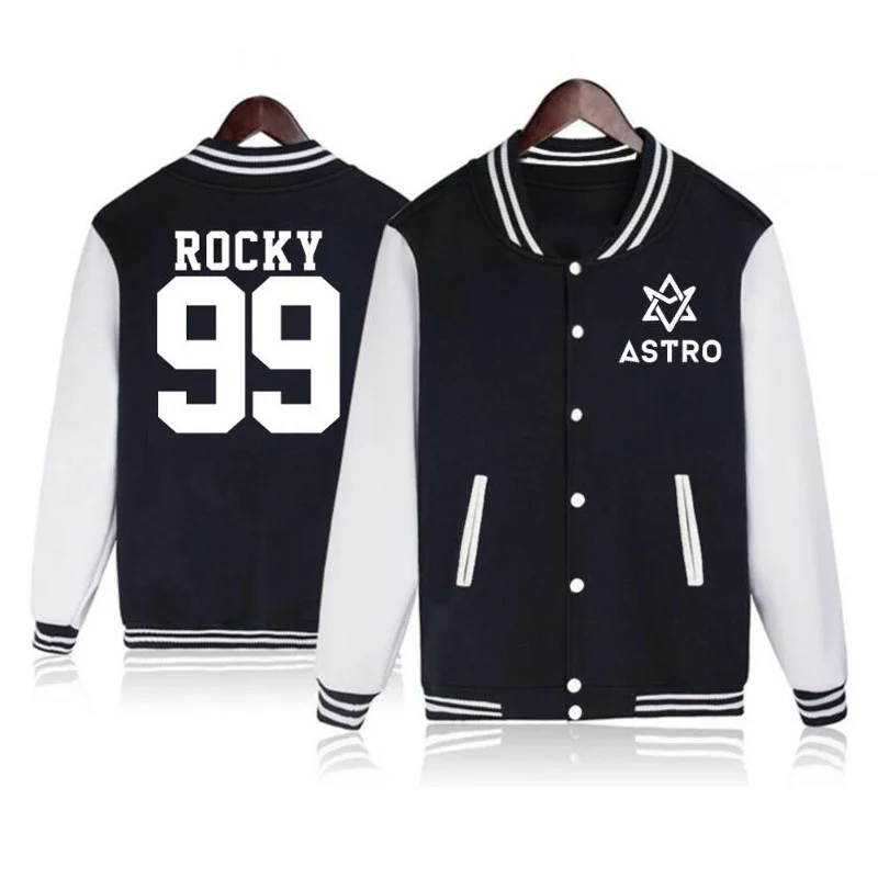 3 Vsenfo Kpop Astro Hoodie Women Men Sanha Mj Rocky Moonbie Eunwoo Jinjin Printed Sweatshirt Cotton Baseball Jacket Coat - Цвет: 3
