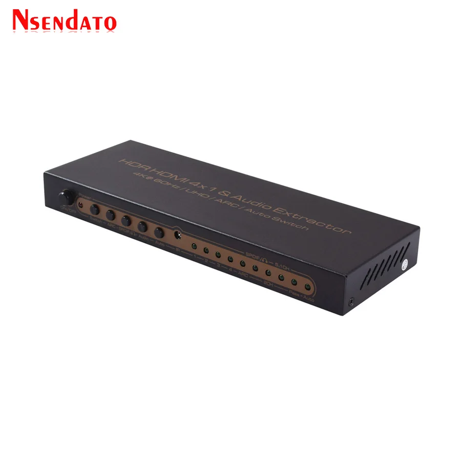 4 к* 2 к 60 Гц HDR HDMI разветвитель 4X1 аудио экстрактор для DTS Dolby ARC SPDIF EDID 4 в 1 выход HDMI конвертер переключатель адаптер