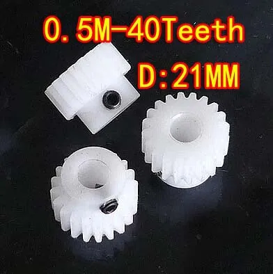 

3Pieces/Lot Diameter: 21mm 0.5m-40T plastic POM Nylon Belt Convex Small Modulus Gear-Hole D:3mm