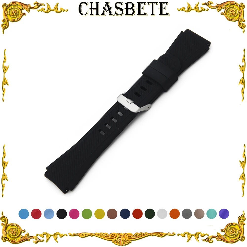 Ремешок силиконовый для часов Fossil резиновый браслет мужчин и женщин черный