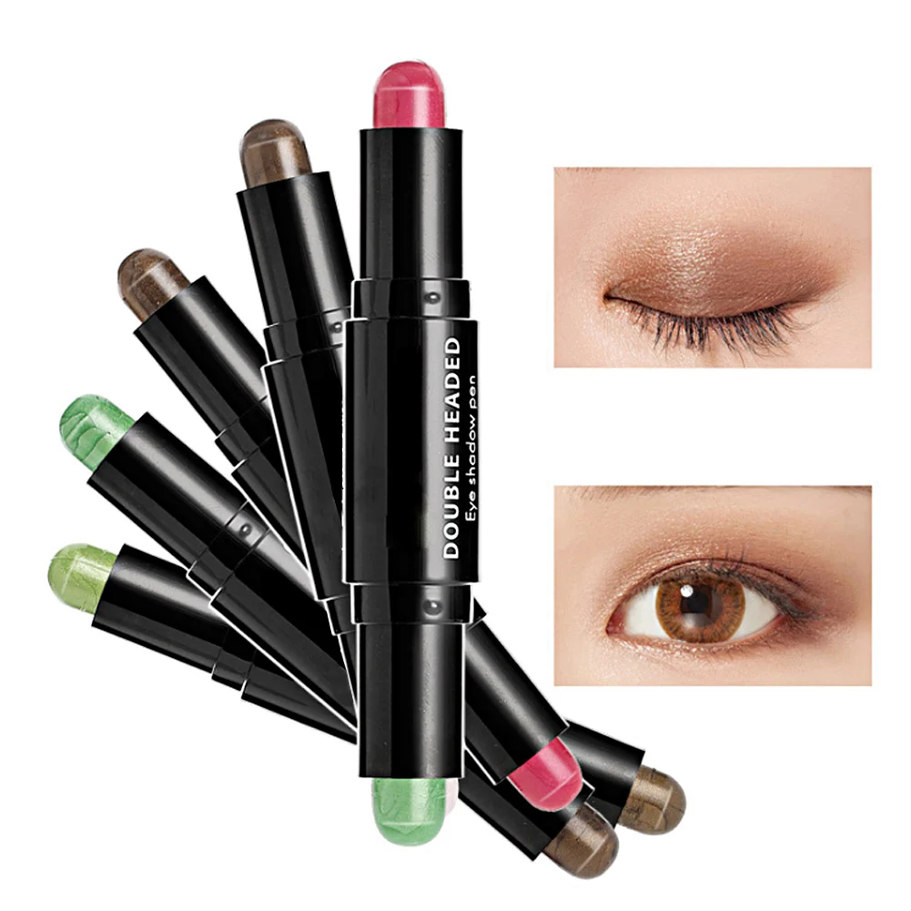 12 Colors double sided Multicolor Professional Waterproof Eyeshadow Stick Highlighter Glitter Pencil Eye Makeup Cosmetics Tools | Красота и