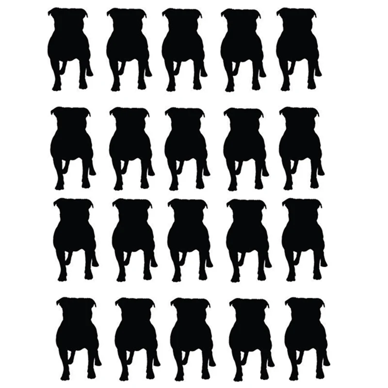 20 Pcs Staffordshire Bull Terrier Silhouette Set 6 cm x 3 Wall Stickers For Houseware Car Window Laptop Kayak Vinyl Decal|sticker samsung|laptop