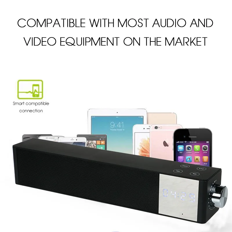 Bdf ЖК-дисплей Bluetooth Динамик pth-2000 16 Вт Мощность Саундбар время часы tf fm громкой