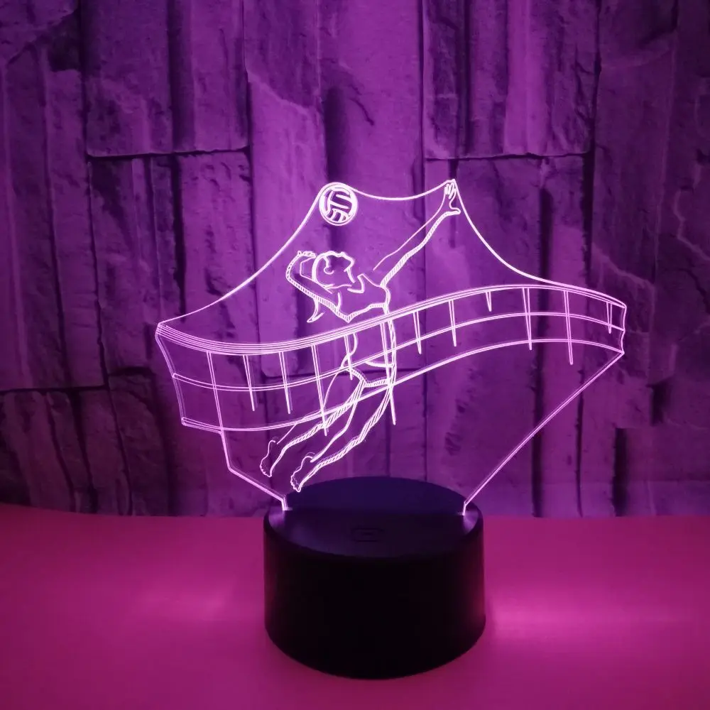 Светодиодный ночник с сенсорным выключателем цветной 3d маленький светильник