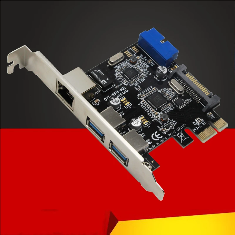 Адаптер Ethernet с 3 портами USB 0 Мбит/с PCI E на RJ45|Платы расширения| |