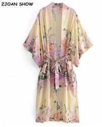 BOHO цвета цветок вышивка куртка Этническая женщина фонарь рукав шнуровка кимоно Кардиган Куртка пальто солнцезащитный крем Femme 3 цвета