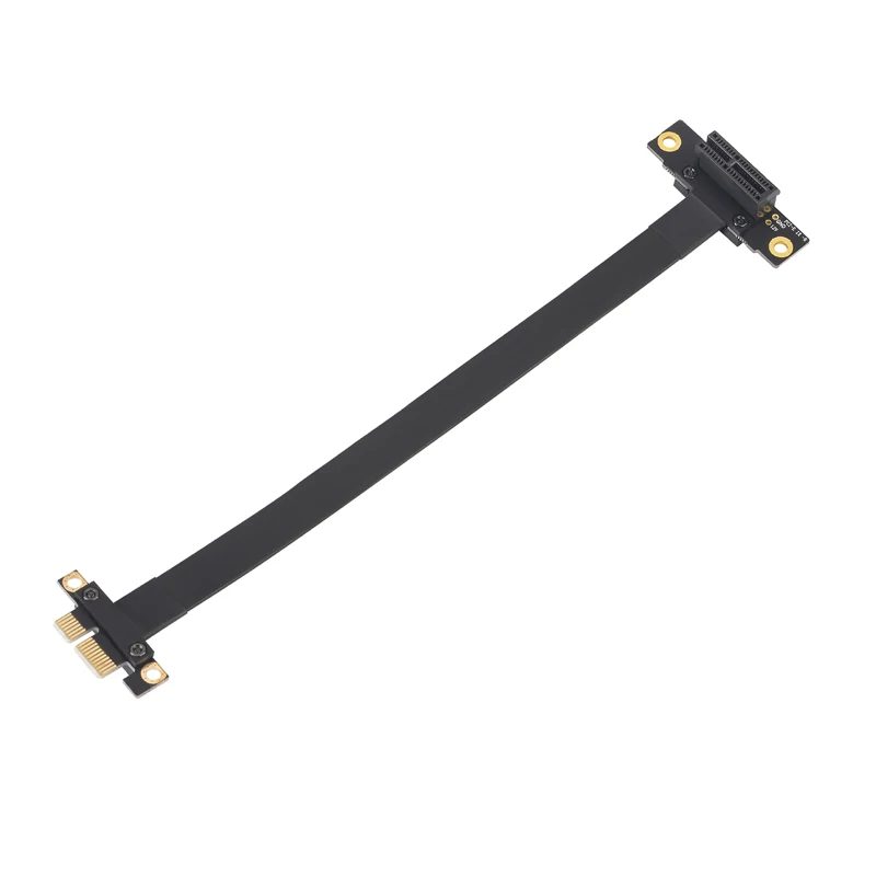 

Left Angled PCIe 3.0 x1 to x1 Extension Cable EMI Shielding 8Gb/ps High Speed PCI Express 1x Riser Card Extender Ribbon PC Cable