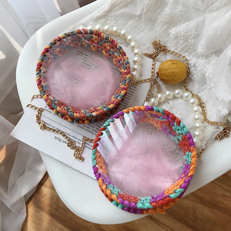 2019 Акриловая Прозрачная Круглая сумка роскошная женская сумочка с жемчугом и