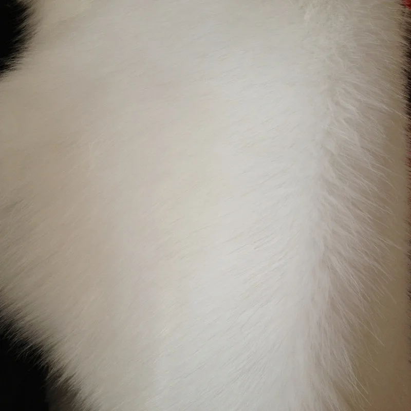 Кремово белая плюшевая длинная ткань из искусственного меха 6 см для зимнего