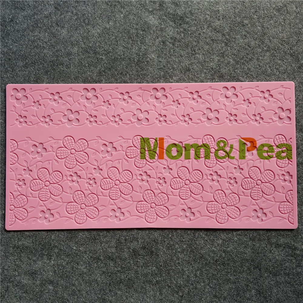 Mom &amp Pea GX206 Бесплатная доставка Цветы Кружева Pad украшение торта помадка торт 3D