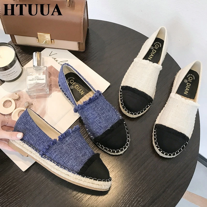 HTUUA/2019 г. Осенняя джинсовая обувь на плоской подошве Женская легкая дышащая