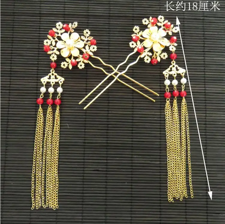 Китайские традиционные свадебные ювелирные наборы золотого цвета с красными