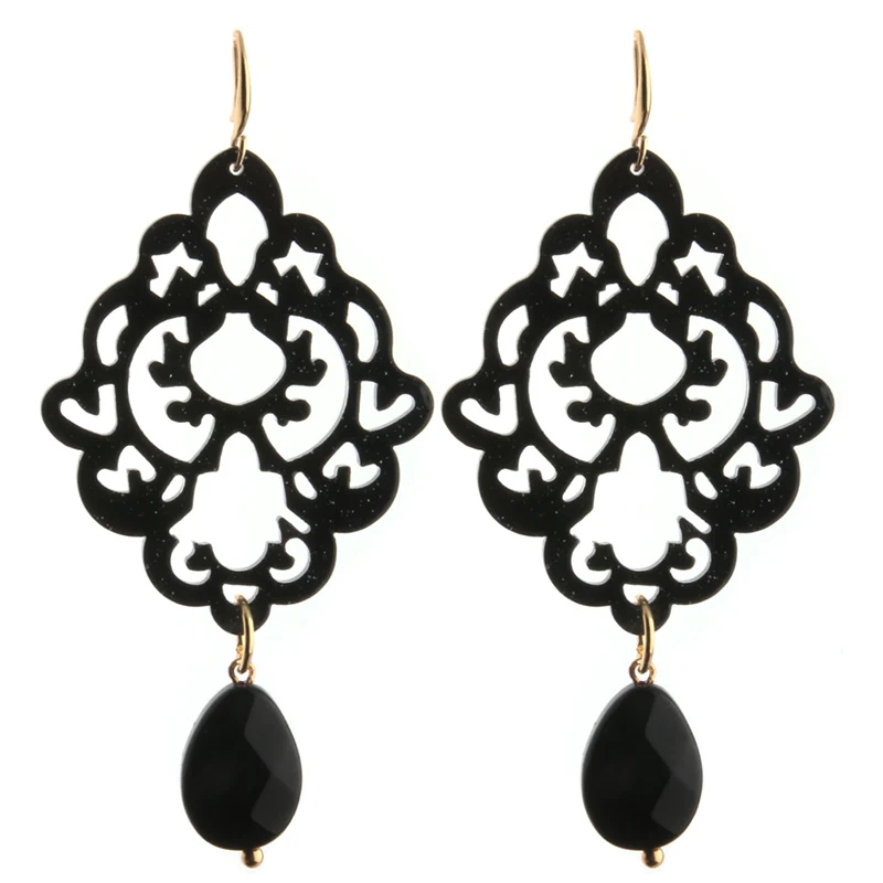 NeeFu WoFu капельная полимерная серьга серьги из натурального камня модные большие