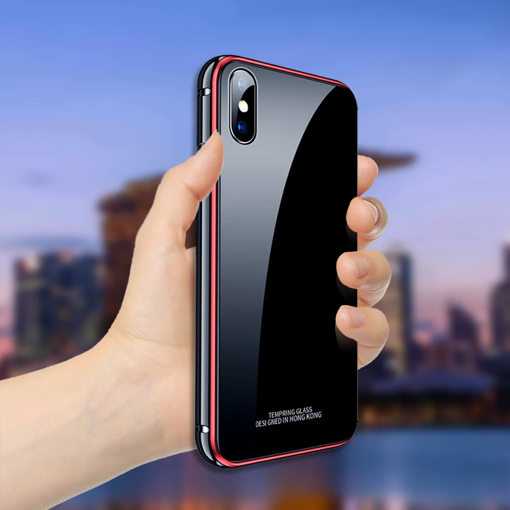 Чехол Ascromy для iPhone X, ударопрочный, 360, роскошное блестящее стекло, задняя крышка для iPhone XS Max XR 8 Plus 7 6 6S 10, аксессуары Coque