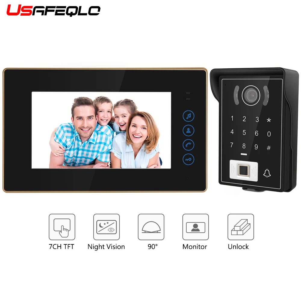 USAFEQLO 7 ''TFT lcd проводной видео телефон двери визуальный видеодомофон спикерфон