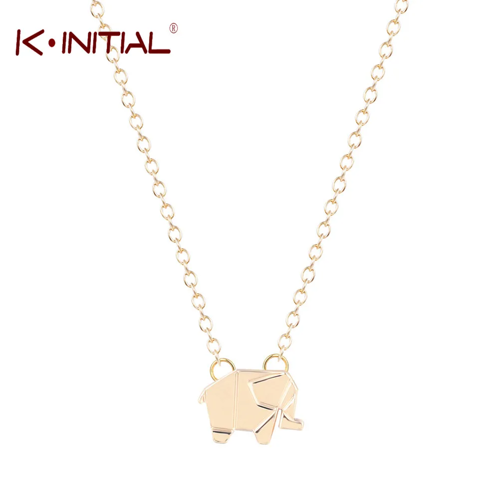 Kinitial 1 шт. эффектное колье с кулоном в форме слона Подвески геометрическое